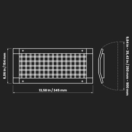 Repa Market 13" x 5" Inch Air Exhaust Grille for Round Ducts - 2 Adjustable Louvre Blades - Galvanized Air Supply Vent Cover - Side Fit Round Surface Canal Ducting from 9.84" to 35.43" Inches