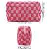 1Pc Checkered Makeup Bag Knitted Cosmetic Bag,Large Capacity Makeup Bag