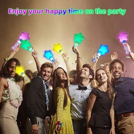 2 x Children's Luminous Magic Wand Glitter Star Magic Wand 3 Light Modes, Costume Accessories Party Stick, Children's Birthday Gifts Wand for Adults Children Girls Boys (Blue and Green)