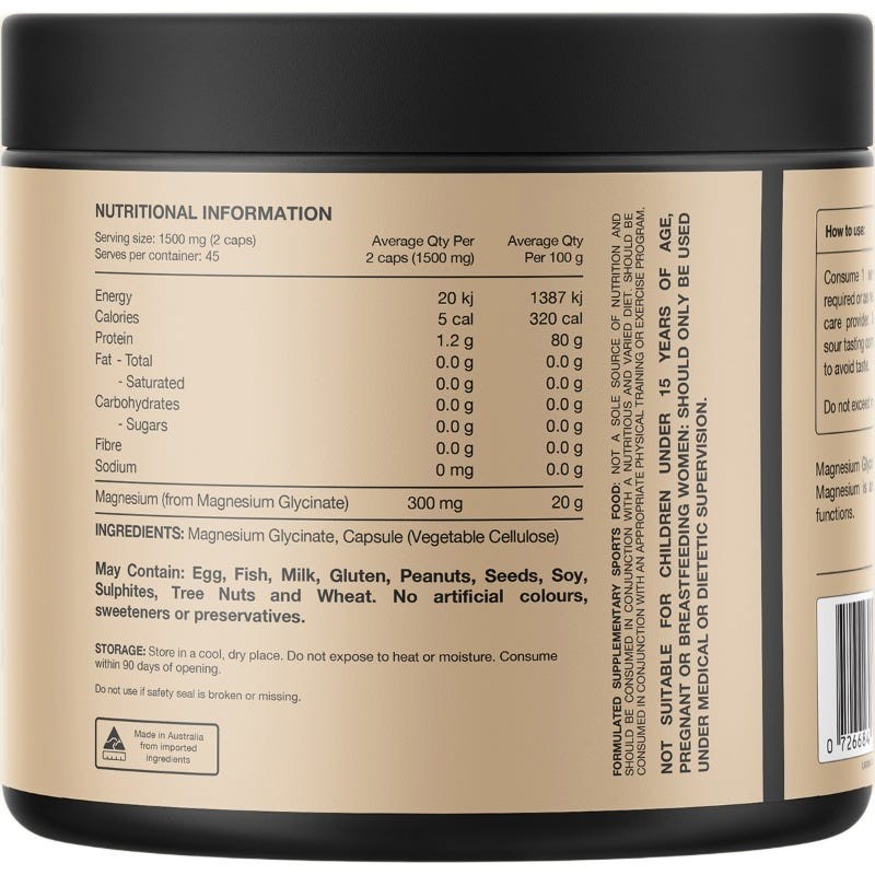 Switch Nutrition Mag Gly 100% Pure Magnesium Glycinate Cap X