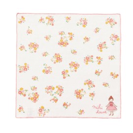 Miki House 15-4133-579 Gauze Handkerchief, Gauze Towel, Handkerchief, 11.8 x 11.8 inches (30 x 30 cm), Boys, Girls, Baby, Kids, Kindergarten, Nursery, School, Made in Japan, Pink