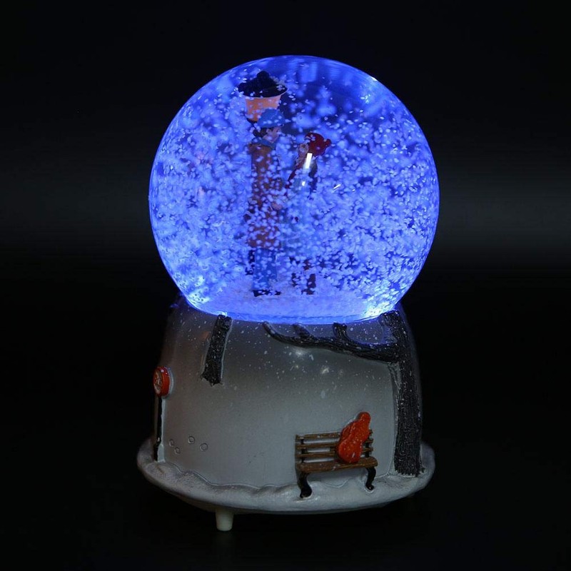 Yunir Snow Globe Music Box Crystal Ball with LED Light