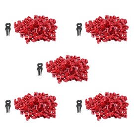Byttlerom 500Pcs Red RJ45 Port Ethernet LAN Hub Anti Dust Cover Plug Cap Blockout Protector with Proprietary Lock and Key