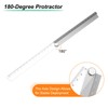 sourcing map Folding Straight Ruler 30cm Metric Aluminum Alloy Protractor
