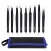 kaverme 9PCS Precision Tweezers Set, Upgraded Anti-Static Stainless Steel