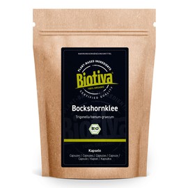 Bockshornklee-Samen Bio Kapseln 180 Stück | 600mg Bockshornkleesamen Pulver | Trigonella Foenum-Graecum | ohne Zusätze Trennmittel | vegan | | Biotiva
