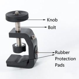 Desktop Mount C-Clamp, Fence Clamp Desk Clamps, 1/4“ Thread, Mounting Accessory for Drawer Install, Camera Stand, Welding