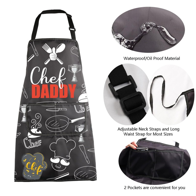 BNQL Chef Daddy Apron for Dad Chef Gift Dad Kitchen