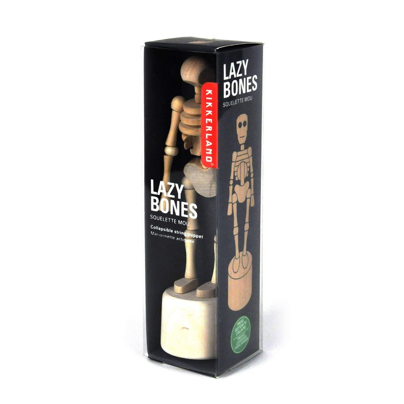 Kikkerland Skeleton Lazy Bones Sculpture, Tan