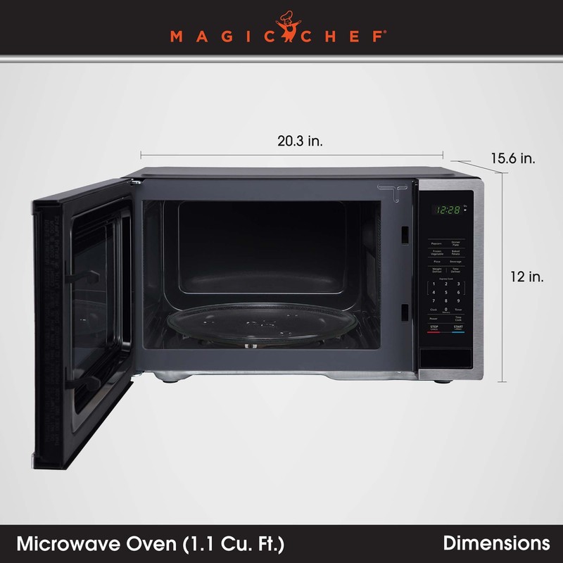 1.1 cu. ft. Countertop Microwave in Stainless Steel with Digital