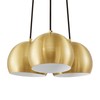 Modway Chalice 3 Lights Modern Metal/Fabric Pendant in Satin Brass