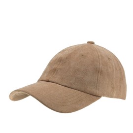 Classic Velour Knit/Corduroy Fleece Warmer Trooper Billed Newsboy Suede Baseball Cap (Suede Khaki)