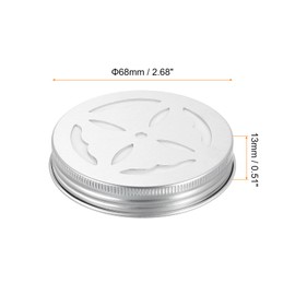 HARFINGTON 16pcs Aluminium Hollow Jar Lids 68mm Replacement Mason Jar Insert Lids Air Freshener Hollow Lids Reusable Wide Mouth Canning Covers with Butterfly Hole for Home Office