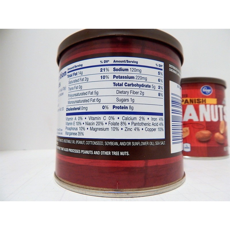 Kroger Salted Spanish Peanuts With Sea Salt (2 Cans)