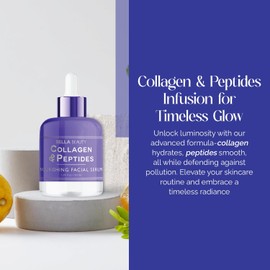 Bella Beauty Collagen & Peptides Nourishing Facial Serum - Stimulates Collagen, Reduces Fine Lines & Wrinkles, Deeply Hydrates - Dermatologist Tested, Korean Skin Care for All Skin Types - 1.69 Fl. Oz