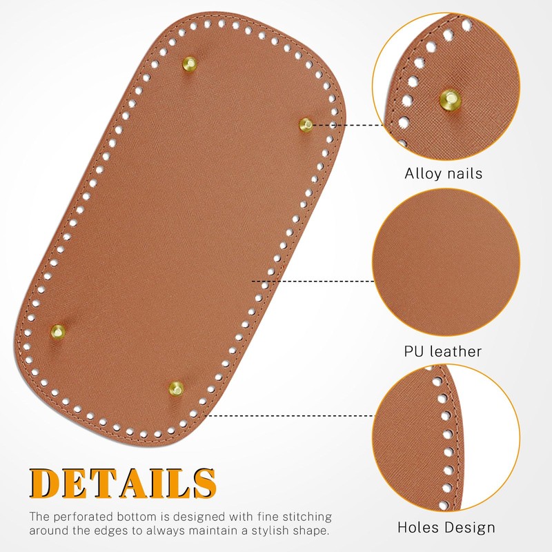 Realand 2Pcs Oval Large Size Purse Bottoms for Crocheting, with