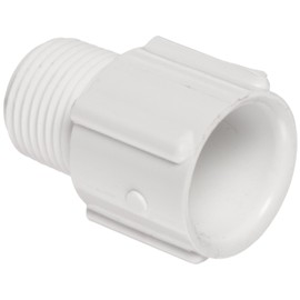 Spears 436 Series PVC Pipe Fitting, Adapter, Schedule 40, White, 1-1/2" NPT Male x 1-1/4" Socket