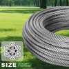 Mariocsa 1/2" Stainless Steel Cable 25FT, 7x19 Strands Wire Rope,