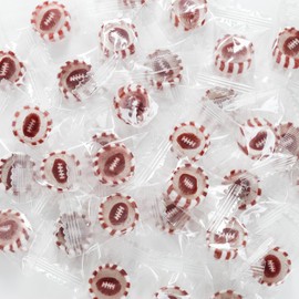 Football Candy - Hard Candy 8 OZ Resealable Bag of Individually Wrapped Small Candy (approx. 58 pcs) Hard Candies - Great for Football Party Favors - Snacks for Team - Birthday Favors Party Bags - Office Candy - Yummy Treats for Kids and Adults
