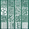Geometric Texture Stencils for Crafts Reusable 16Pcs Stencils(10X8 Inch)