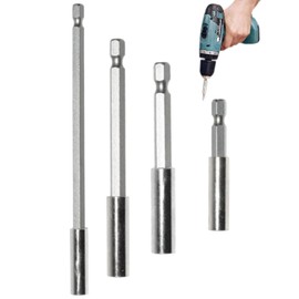 KEMUZ 4 Piece Bit Extensions Bit Holder Magnetic Drill Bit Set, 1/4 Inch Bit Holder Magnetic Bit Extension Screwdriver Bit Holder for Electric Drill Screwdriver 50/75/100/150 mm