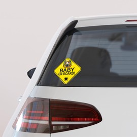 Alpha Northline Baby on Board Signs for Car (2 Pack) - Durable, Fade Resistant Baby on Board Stickers - Sticks Anywhere Non-Magnetic - Baby in Car Sticker for Cars