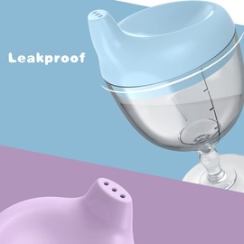 Crumye Princess Themed Fancy Wine Glass Sippy Cup No Spill for Baby Girl 12+ Months, Goblet Style Great for Your Princess Holiday Birthday Party, Spill-Proof Design, BPA Free, 5 Oz (Purple)