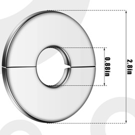 12 Pieces Escutcheon Plate Stainless Steel Wall Split Flange Round Pipe Cover Decoration PEX Pipe, Chrome Finish (22mm)
