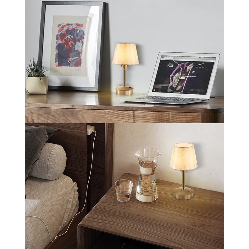 UMEXUS 9.8'' Small Cordless Table Lamp, 5200mAh Battery Operated Touch