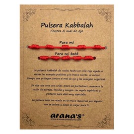 arana's - Bracelet 7 knots red woman man children babies - For the evil eye - Red thread protection negative energy - Amulet of good luck and friendship - Prosperity family friends couples, Ajustable