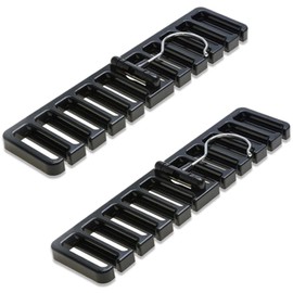 HIRAISM Belt Hanger Tie Hanger Stylish Storage 10 Pieces (Black, 2)