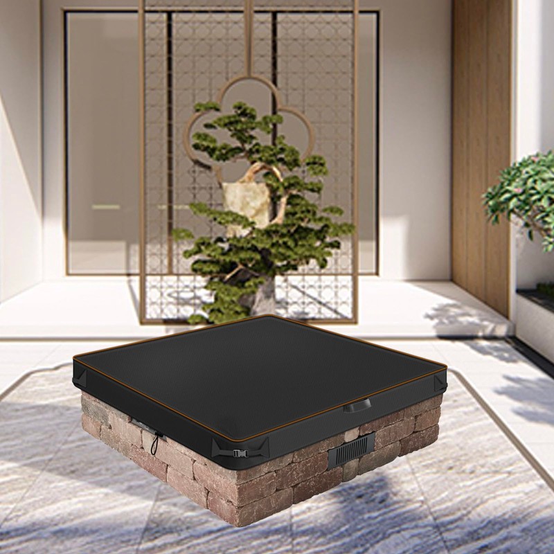 Fire Pit Cover Square for In Ground Firepit,420D Oxford Waterproof