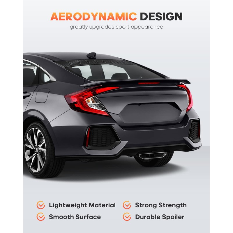 FINDAUTO ABS Rear Roof 9 Shark Fin Style Spoiler Wing