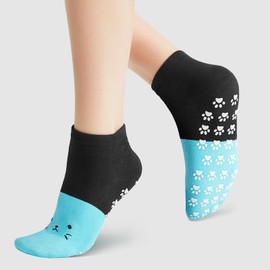 WANZHIHUI Pilates Yoga Socks with Grips for Women 5 Pack Non Slip Grip Socks Sticky Anti-skid Barre Socks (Cotton, 5 pairs/style 1)