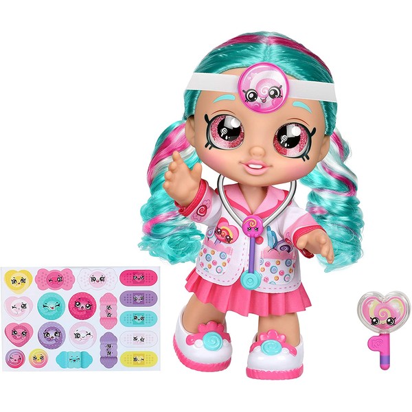 Kindi Kids Fun Time 10 Inch Doll, Dr Cindy Pops with Stethoscope and Shopkins Inspired Lollipop| Changeable Clothes and Removable Shoes | for Ages 3+