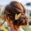 EVILD Gold Rhinestone Hair Accessories Bridal Headpiece Leaf Wedding Hair