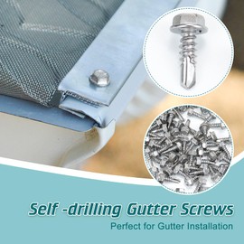 Daisypower 100PCS Stainless Steel Self Drilling Screw with 1/4" Magnetic Hex Driver for Gutter Guard Installation