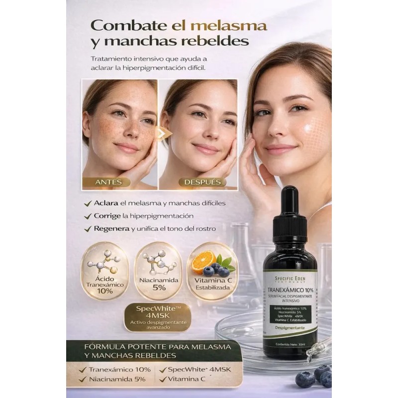Ácido Tranexámico 10% Manchas Rebeldes Paño Melasma Para Todo Tipo