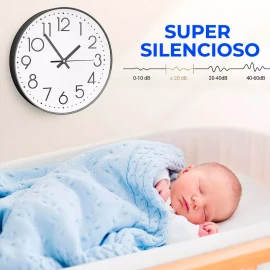 EGTMA Reloj De Cuarzo Silencioso De Pared Digital