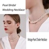 TseenYi Pearl Choker Necklace Silver Pearl Necklace Big Pearl Beaded