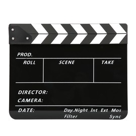 Acrylic 30x25cm Clapperboard Director Movie Clappers Film and Television Photography PropWhite striped blackboard (PAV1YBE)