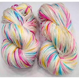 Oswal Knitting Yarn Wool Multi White Blue Pink Yellow 200gm. Woolen Crochet Yarn Thread. Wool Yarn for Knitting. Woolen Thread.