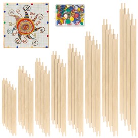 16 Sets Needlepoint Stretcher Bar Set, 8 Sizes Stretcher Bars for Needlework Art Supplies Wooden Canvas Stretcher Bar Set with 100 Pins Regular Stretcher Bars for Needlepoint Frame Set
