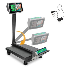 Computing Digital Platform Scale 660LB Foldable Floor Scale Dual-Sided LCD Display Postal Shipping Scale with KG/LB Conversion, AC/DC Power Supply for Weighing Boxes, Luggage, Packages