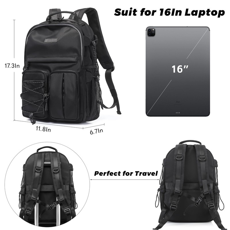 TANGCORLE Lightweight Durable College Travel Backpack,25L Daily Casual Bookbag Backpack