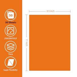 50 Sheets Orange Cardstock Paper, Colored Printer Paper 8.5 x 11, Thick Construction Paper for Cards Making, ScrapbookÔºåOffice Printing, Invitations, CertificatesÔºåDIY Crafting 92 lb/250gsm