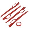 PIT66 Inner Door Handle Trim Cover Strip Red Gloss Carbon