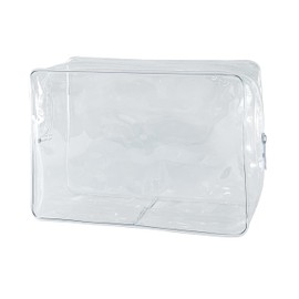 Accesorios de viaje, bolsa de cosméticos, bolsa de maquillaje, transparente personalizada, PVC, para mujer, con cierre, letra de moda, transaprent, Color sólido