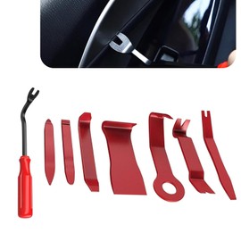 Dogary 8 PCS Car Trim Removal Tool Kit, Panel Fastener Clips Removal Tool, Vehicle Plastic Upholstery Crowbar for Removing Car Audio, Dashboard, Window Trim Fastener (Red)