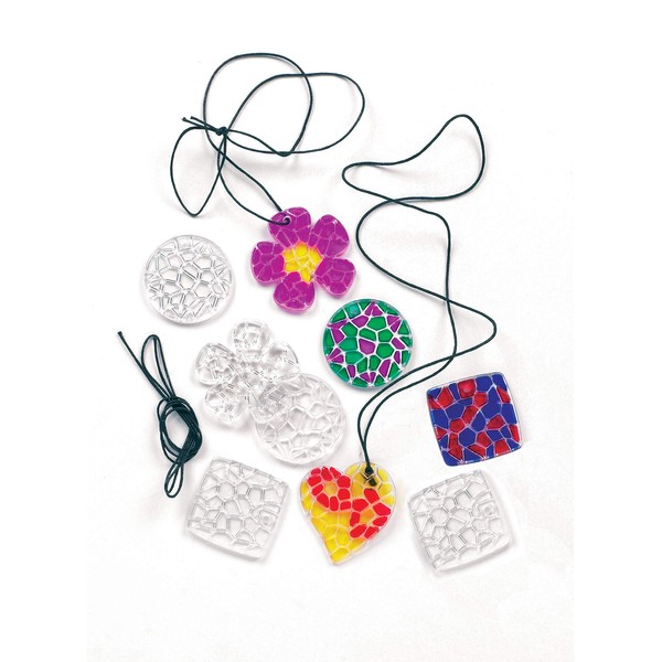 Baker Ross EK662 Crystal Mosaic Pendant Necklaces (Pack of 12),